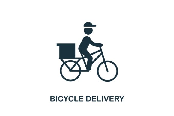 Bicycle Delivery Icon: Simple Design for Modern Visual Communication