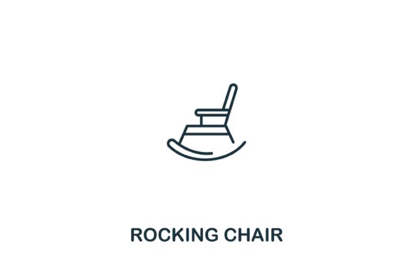 Rocking Chair Icon: Simple Design for Creative Projects